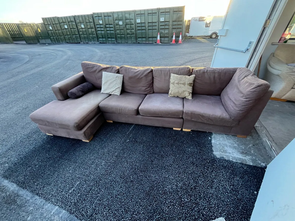 Brown corner sofa set couch delivery available - Image 3