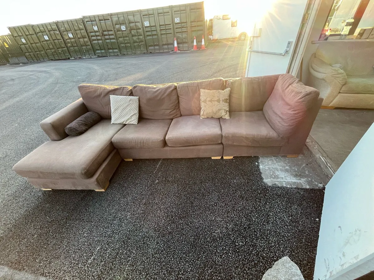 Brown corner sofa set couch delivery available - Image 4