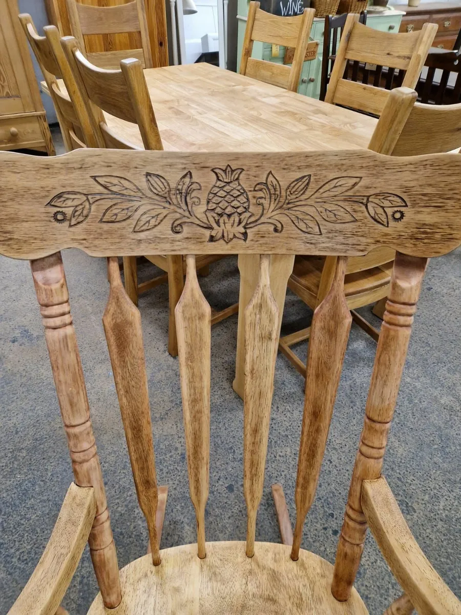Vintage pressed back oak rocking chair - Image 2