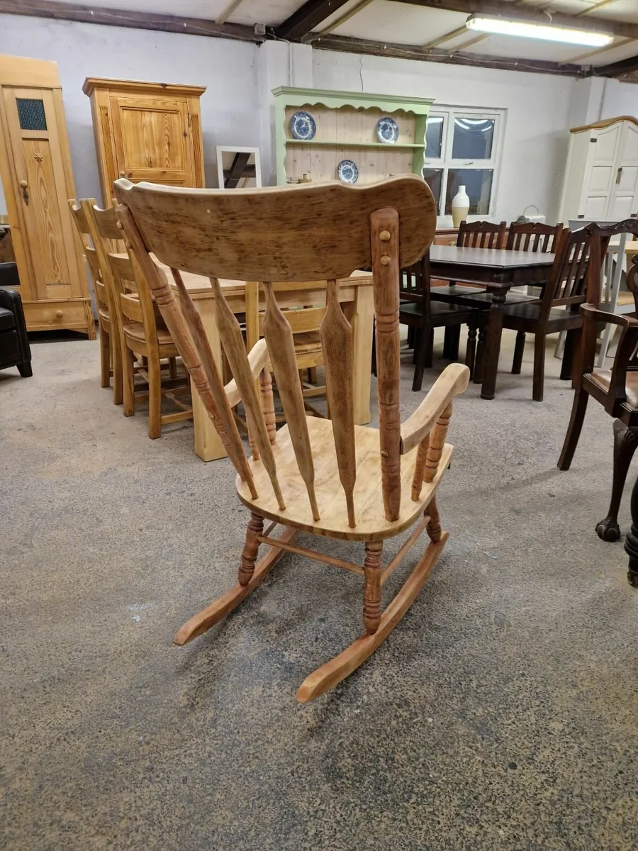 Vintage pressed back oak rocking chair - Image 4