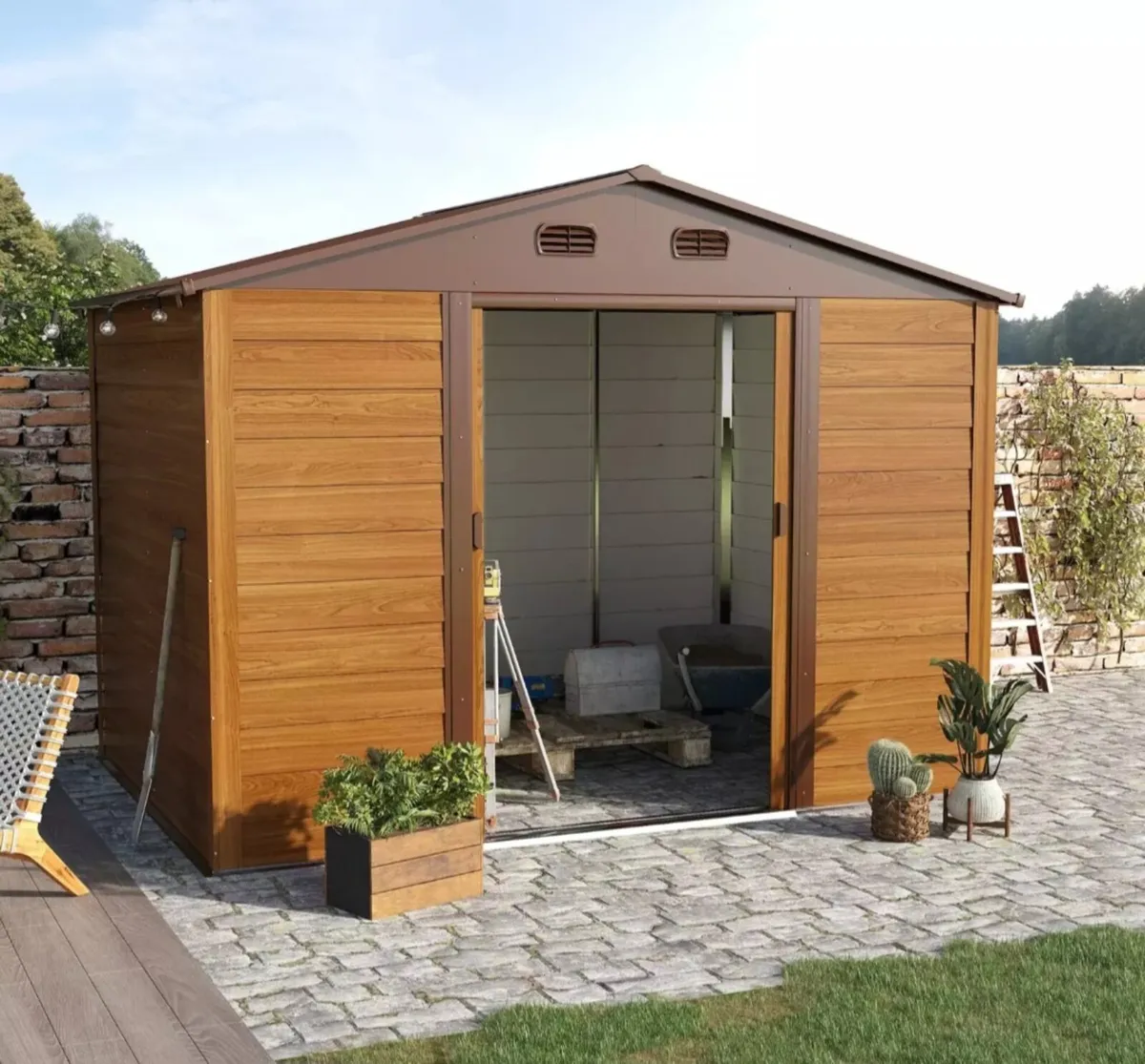 Heavy duty metal shed 6ftx9ft cladding finish - Image 1
