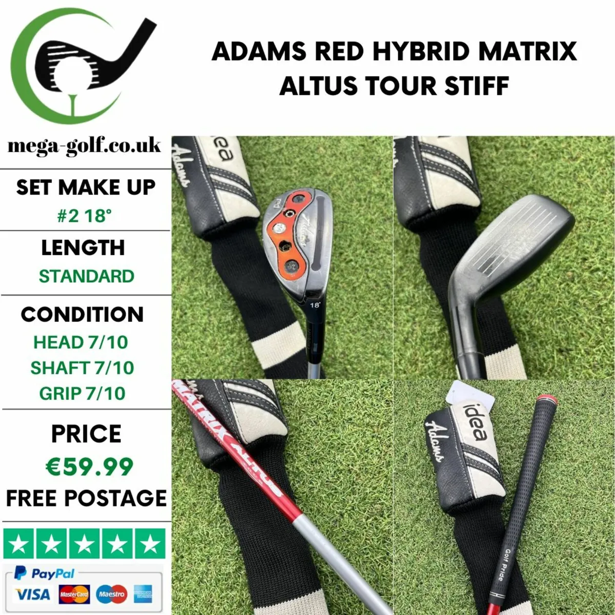 ADAMS RED HYBRID / #2 18° /MATRIX ALTUS TOUR STIFF - Image 1