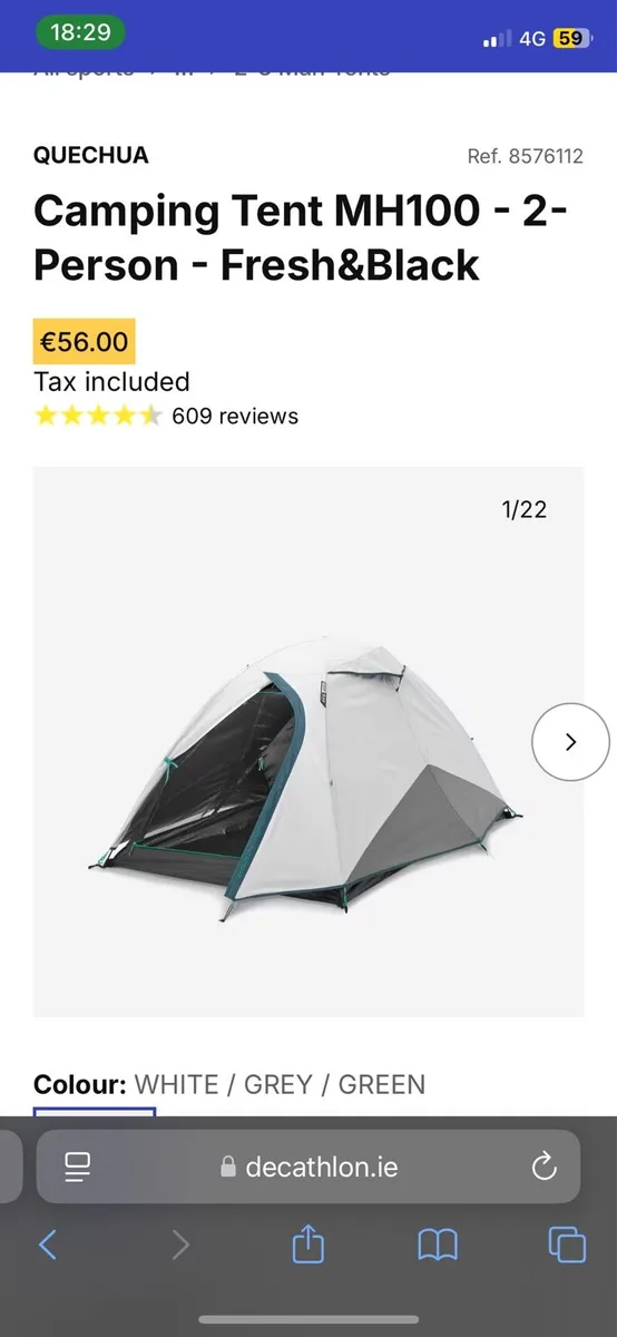 Quencha Tent and sleeping bag - Image 2