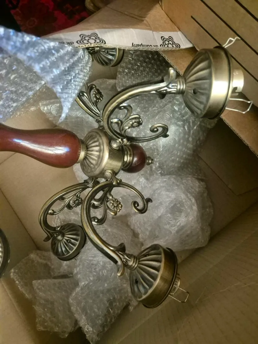 Chandelier brass x 2 matching set - Image 1