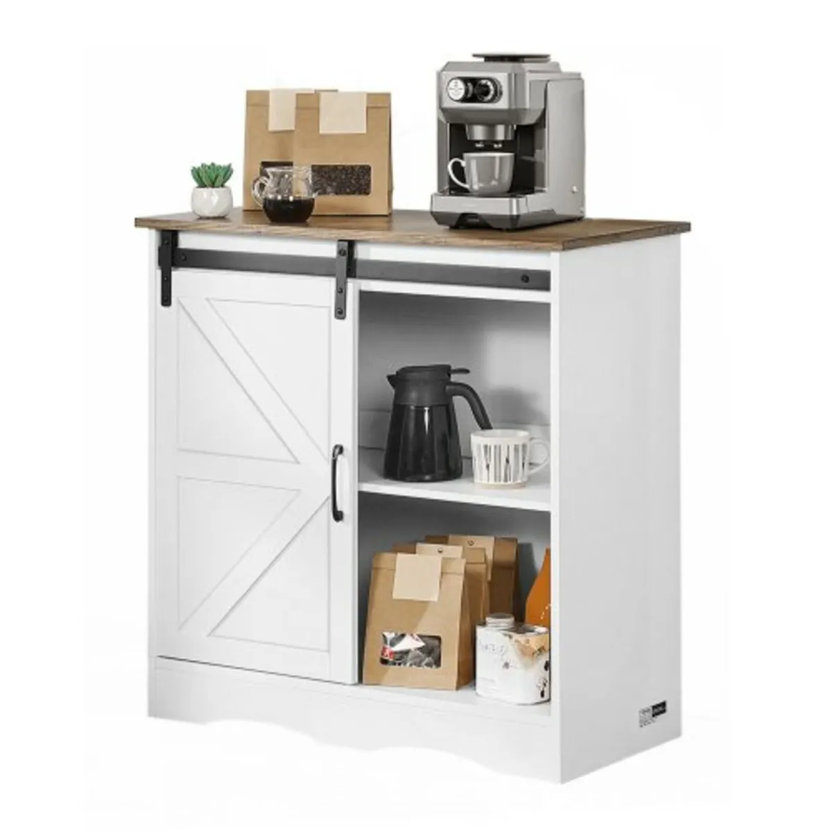 Coffee Bar Cabinet 3-Tier Coffee Bar Table with Ba - Image 1