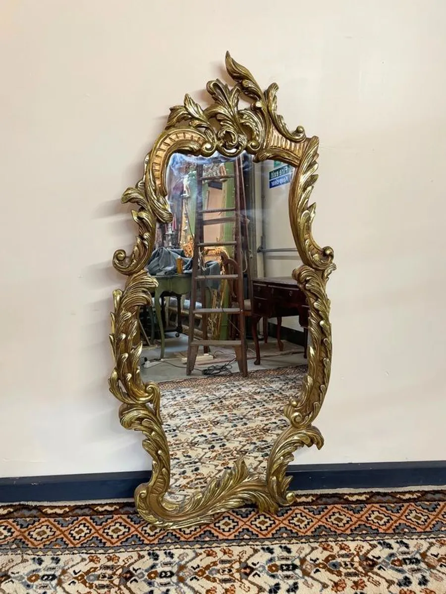 FLASH SALE! Was 395 Now 295 ! Very Ornate Large Gilt-Wood Roccoco Design Mirror - Image 1
