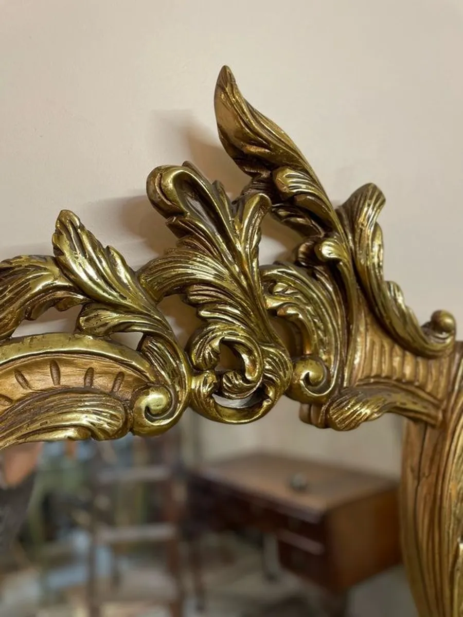 FLASH SALE! Was 395 Now 295 ! Very Ornate Large Gilt-Wood Roccoco Design Mirror - Image 4