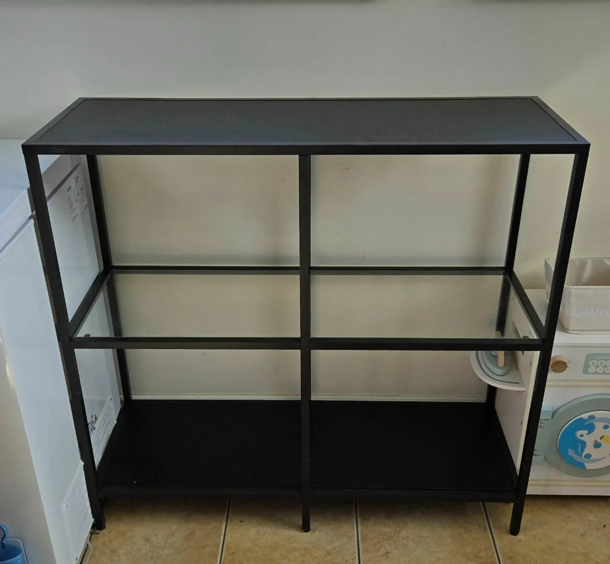 Side Board with Glass Shelving