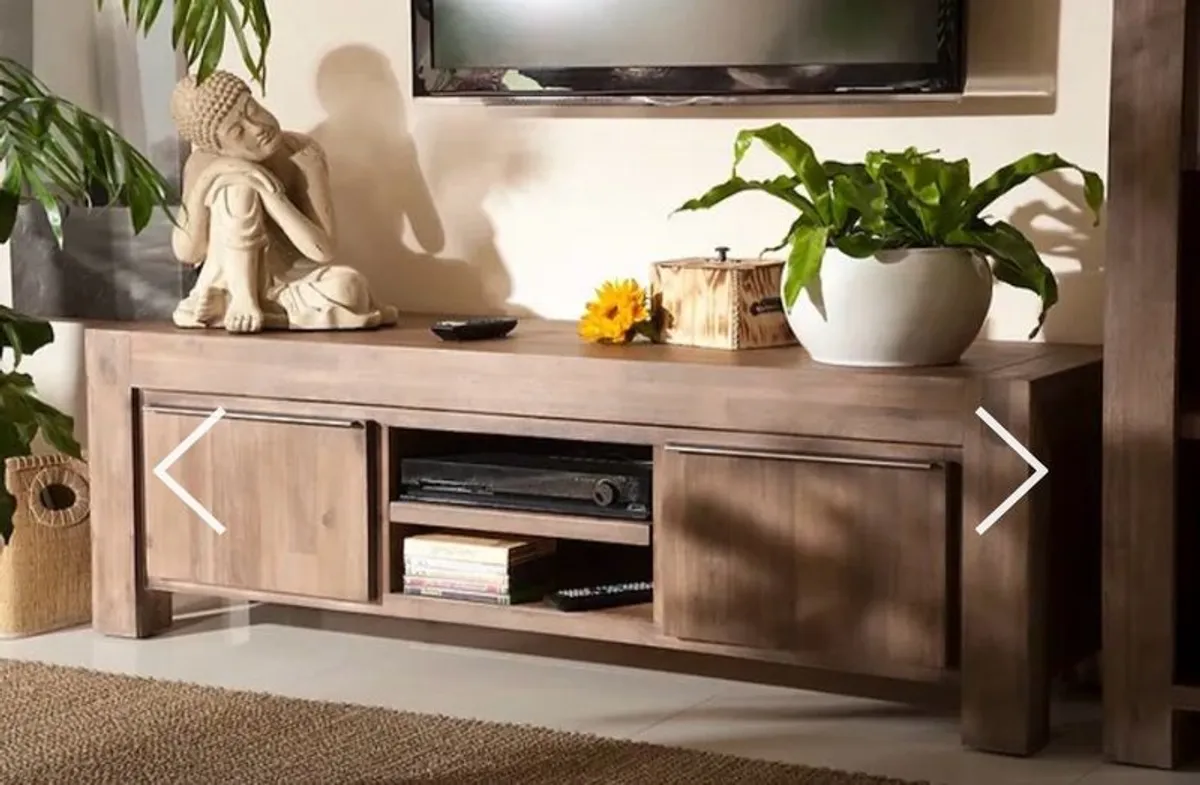 Solid Acacia Wood TV stand - Image 4
