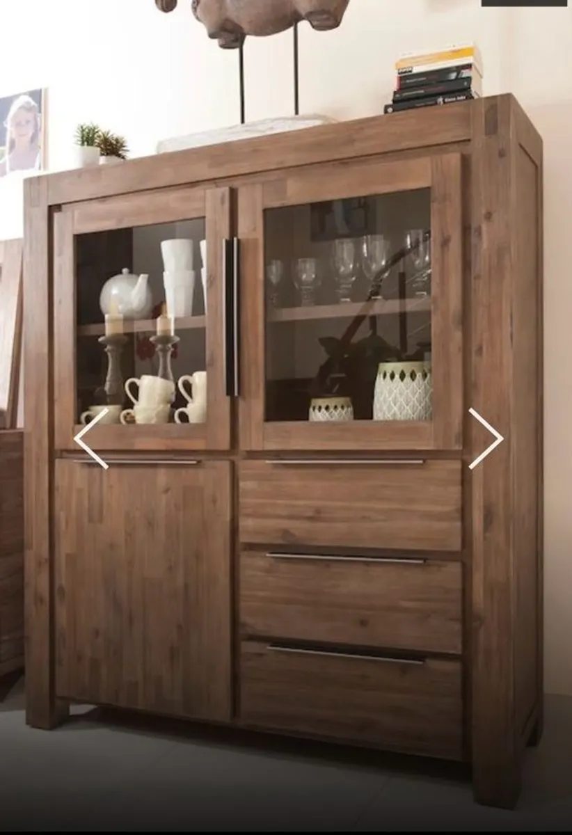 Solid Acacia Wood Cabinet / high board - Image 4
