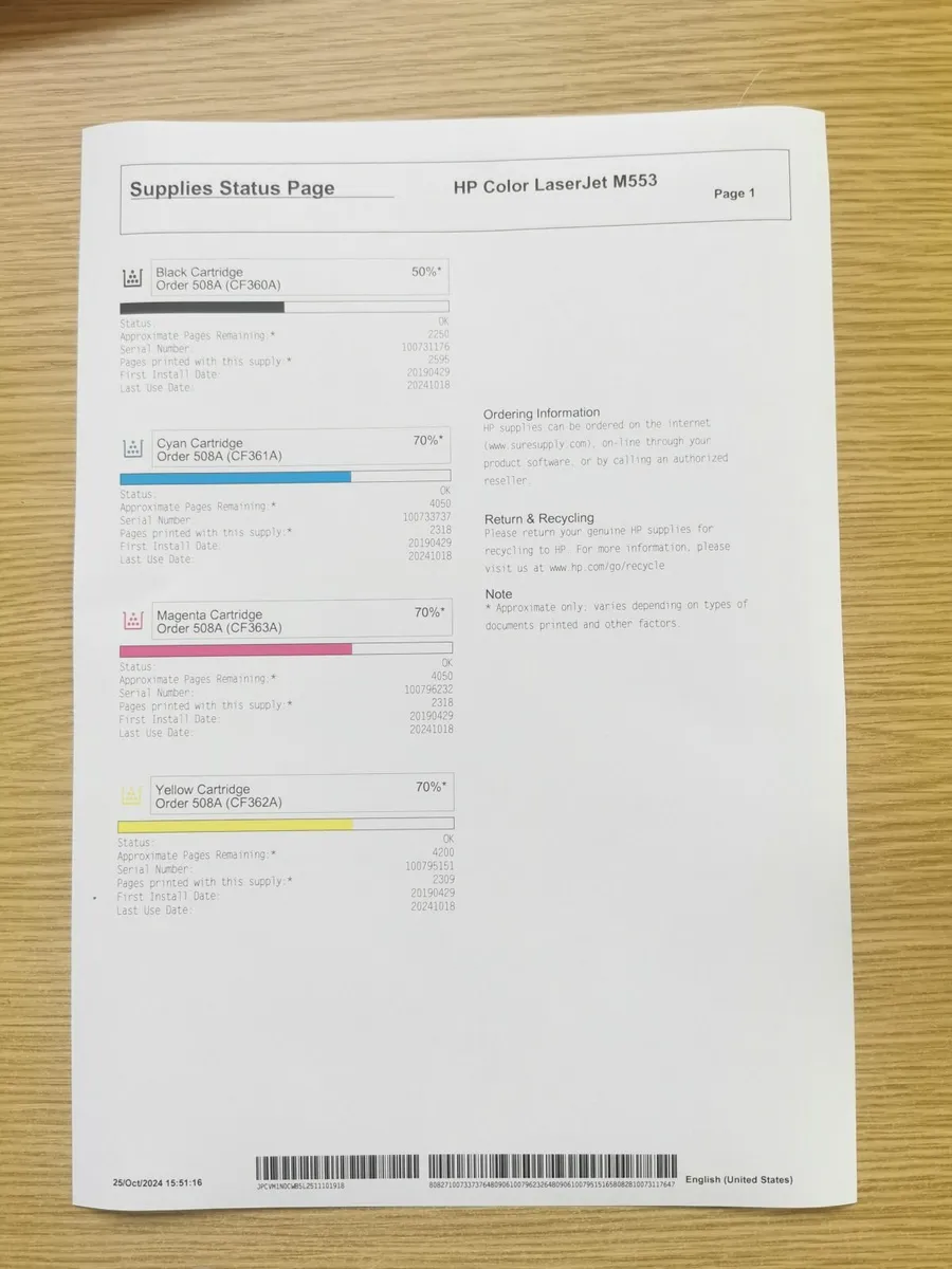 Office Printer +Toner HP M553 Colour LaserJet Ente - Image 3