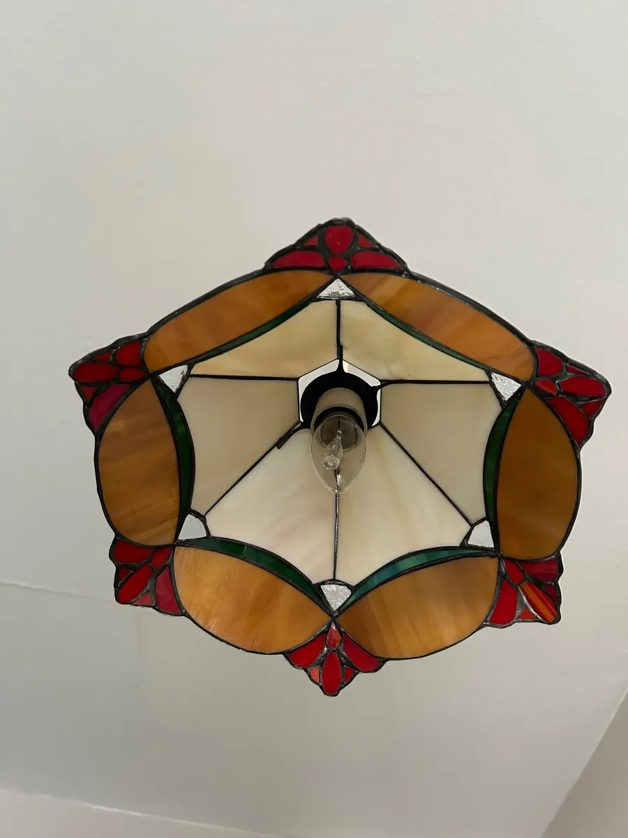 Stained glass ceiling light shades x 5  various - Image 2
