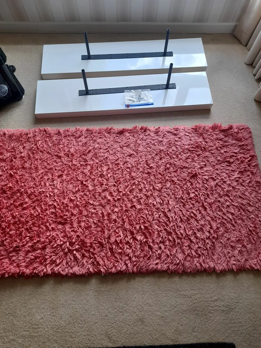 Shelves and rug