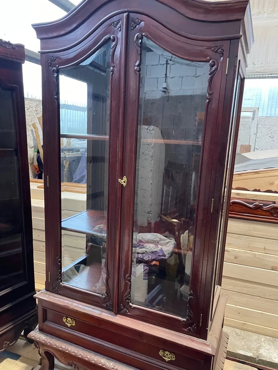 Solid Mahogany Units with glass doors - Image 1