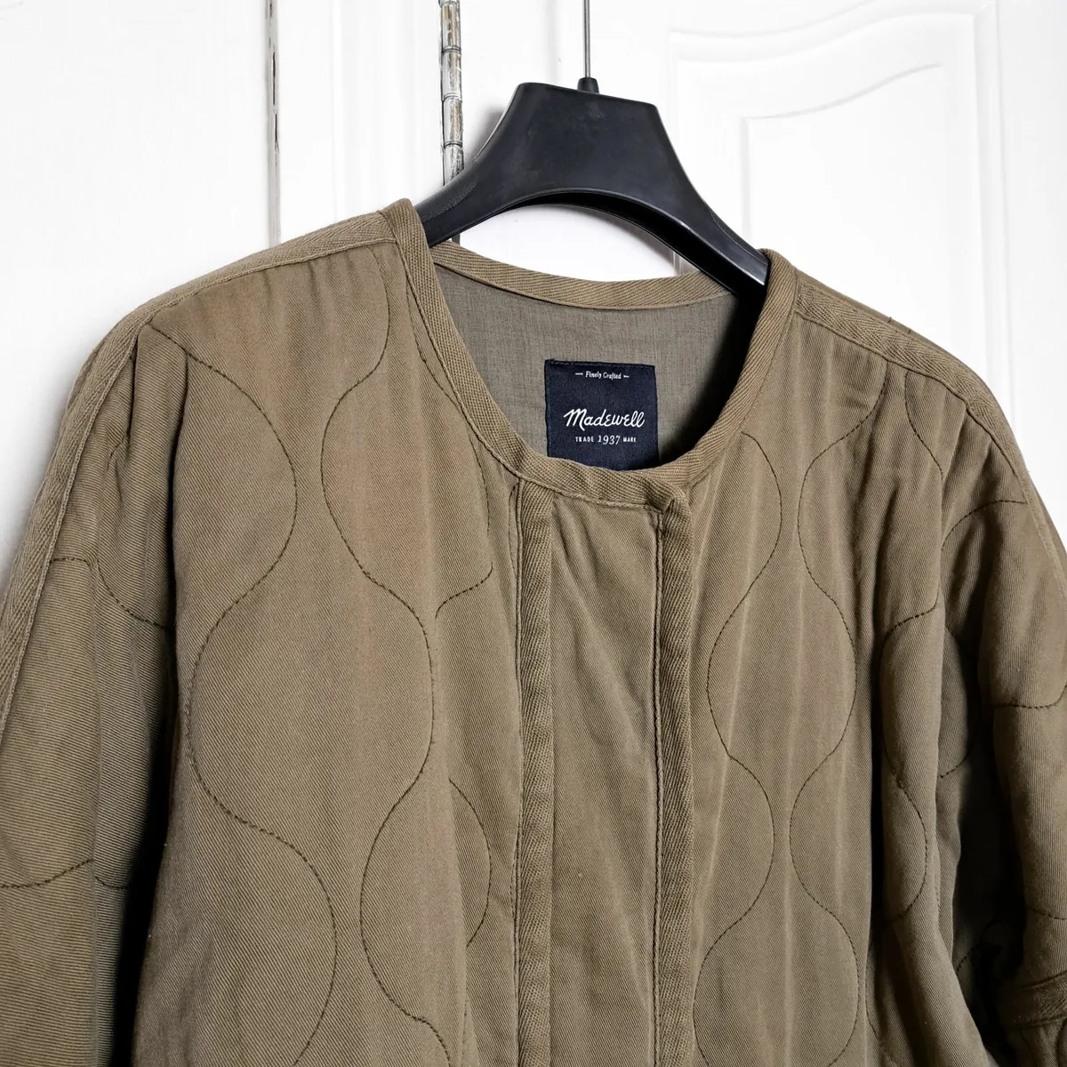 Madewell Khaki Army Green Quilted Jacket Size M - Image 2