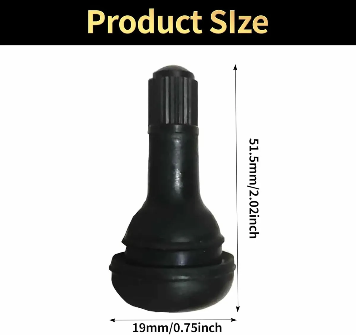 50PCS Tubeless Valve, Car Tyre Valve Caps, Rubber - Image 2