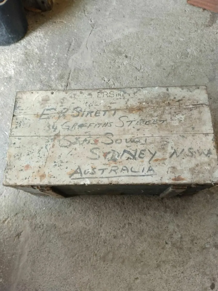 Antique Military Campaign Footlocker - Image 1