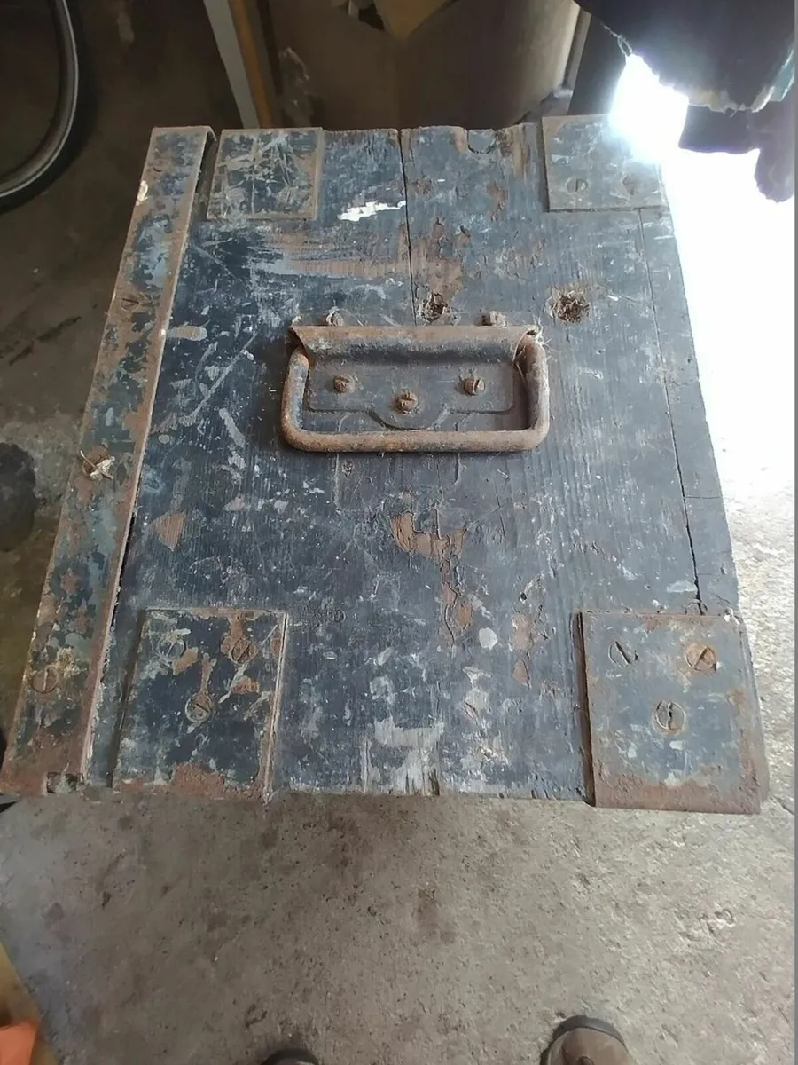 Antique Military Campaign Footlocker - Image 3