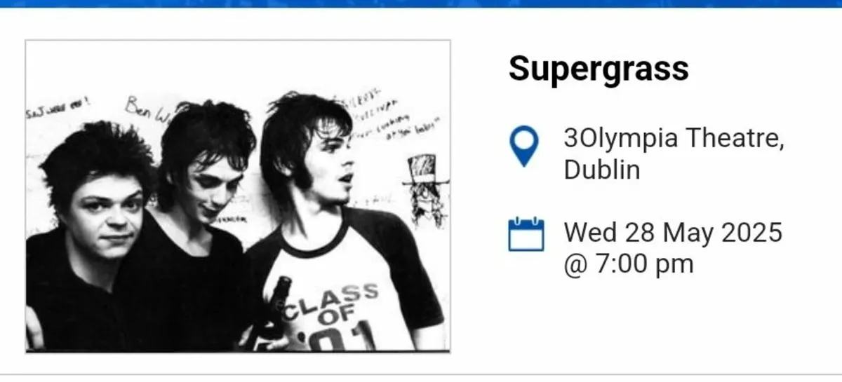 X2 Seated Supergrass tickets Wednesday 28th May Du