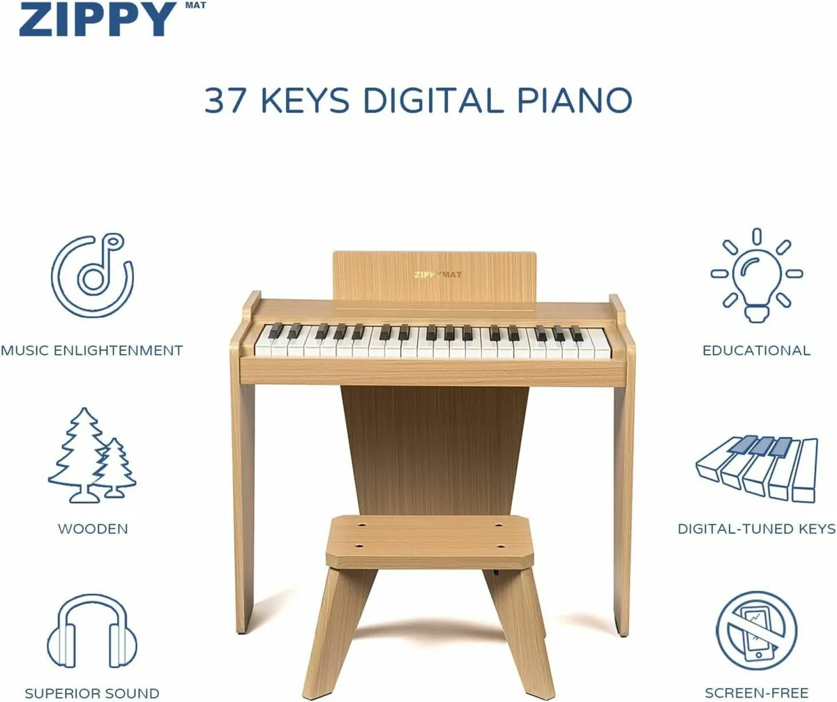 Kids Piano Keyboar 37 Keys Digital Music Oak - Image 4