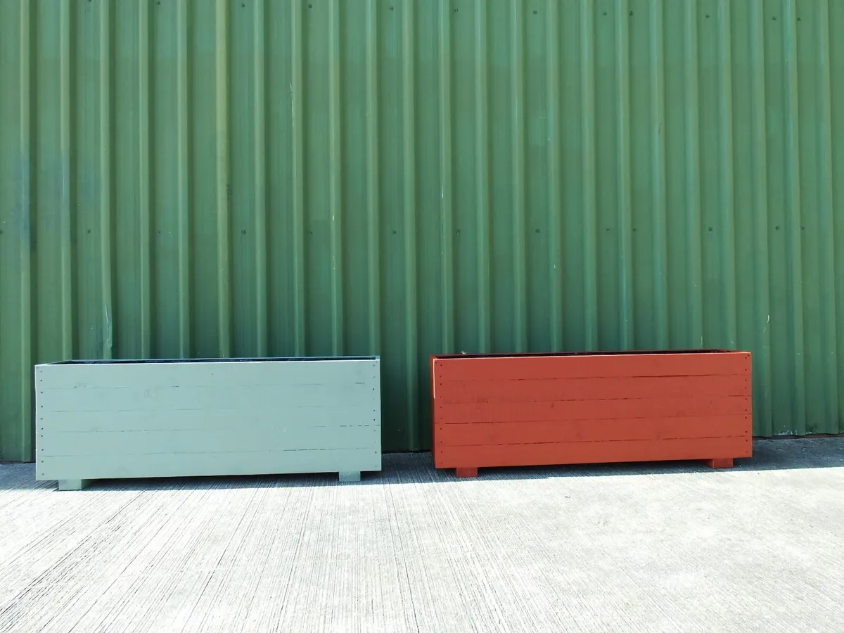 Custom Wooden Outdoor Planter - Image 1