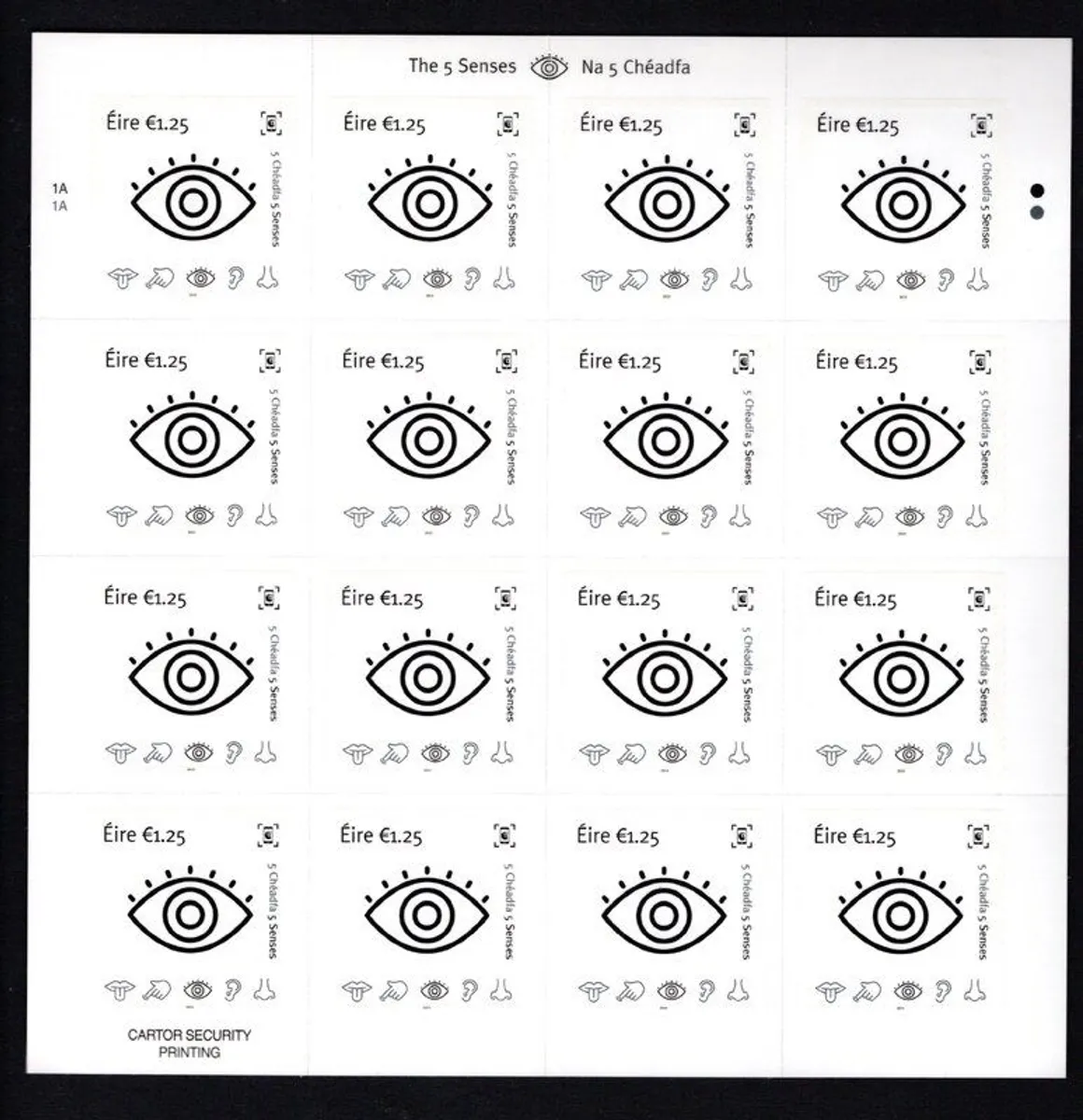 2015 Ireland The Five Senses (Taste, Touch, Sight, Hearing & Smell)  Commemorative Stamp Sheetlet Plate 1A1A Mint Never Hinged (MNH) - Image 4
