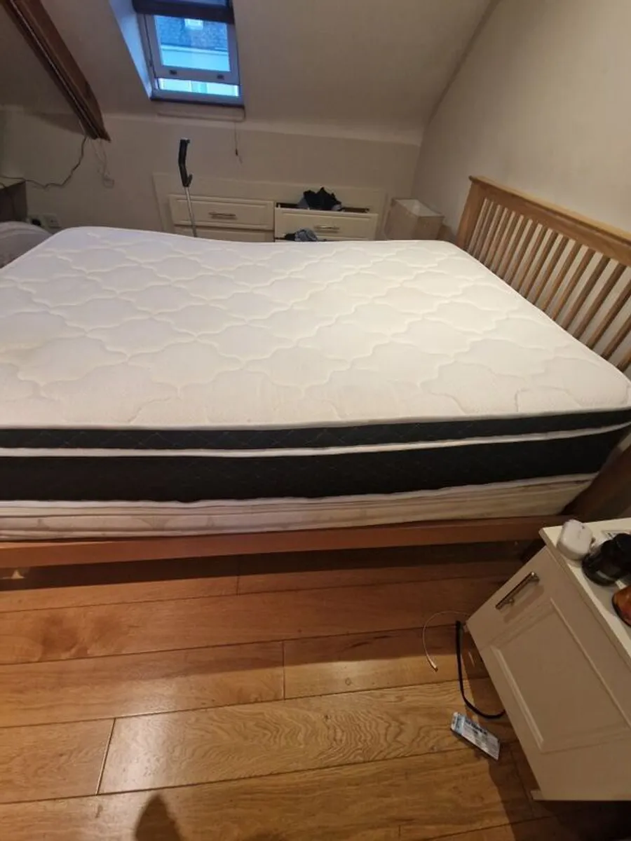 Inofia Double Mattress, COOLMAX Gel Memory Foam Pocket Spring Mattress,Medium Firm Feel,BLACK,Double - Image 1