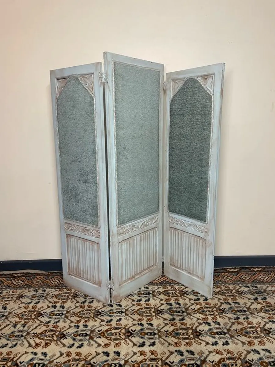 FLASH SALE ! Was 325 Now 230 ! Painted & Distressed Three Fold Room Divider / Screen. - Image 1
