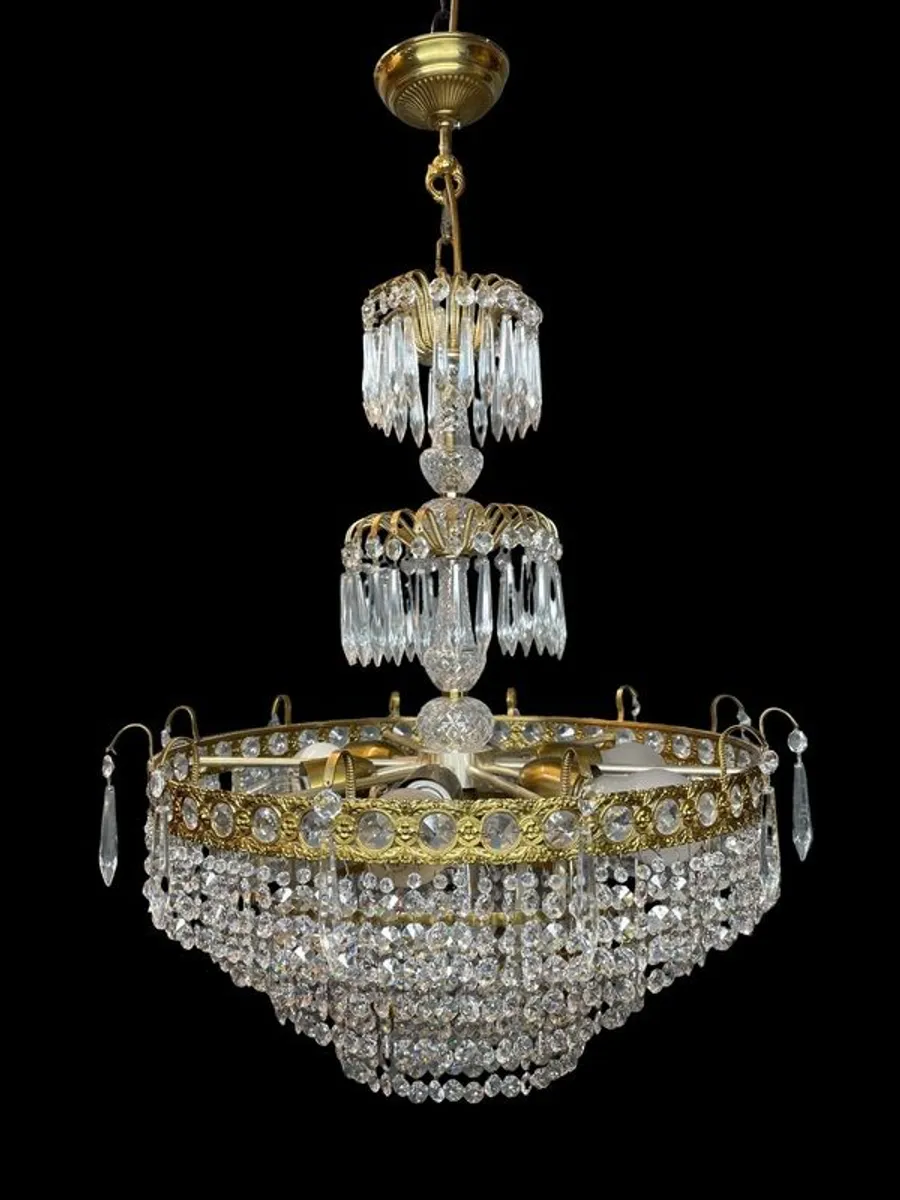 FLASH SALE ! Was 695 Now 575 ! Exceptional Large Empire Style Vintage French Chandelier. - Image 1
