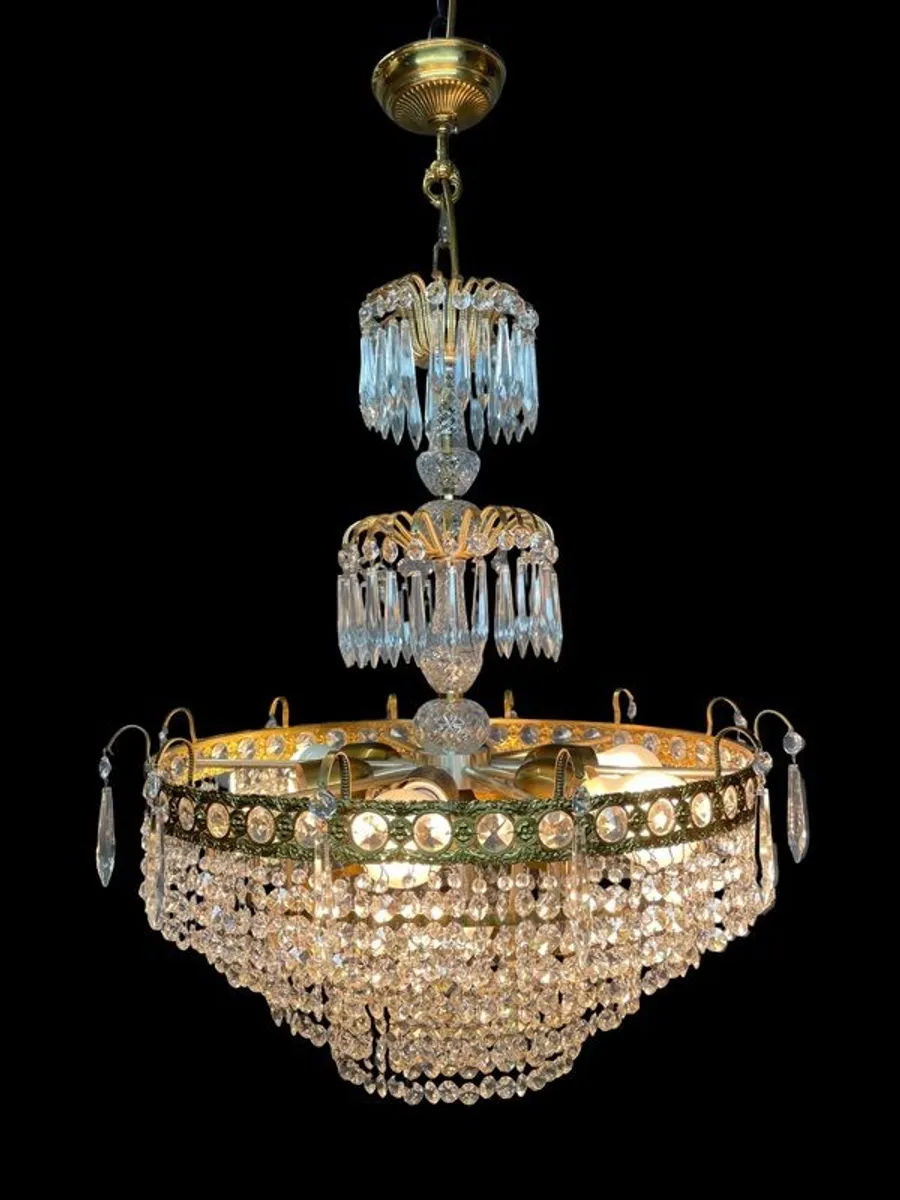 FLASH SALE ! Was 695 Now 575 ! Exceptional Large Empire Style Vintage French Chandelier. - Image 2