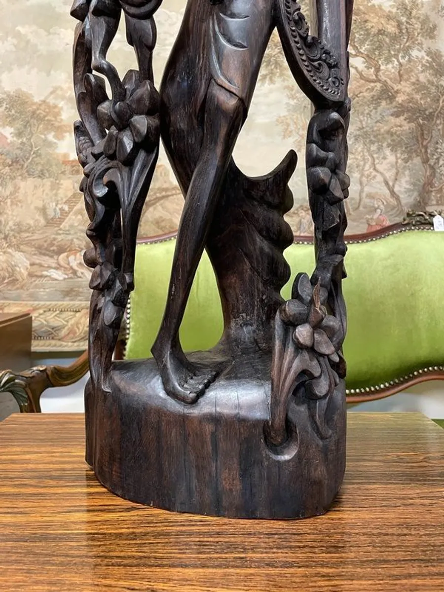 FLASH SALE! Was 395 Now 295 ! Spectacular Indonesian The Dancing Deity Hand Carved Large Wooden Statue. - Image 2