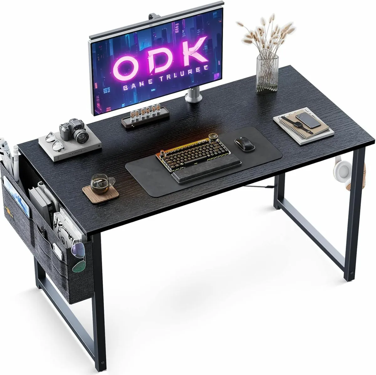 Computer Desk Sturdy Home Office Black 100x48cm - Image 1