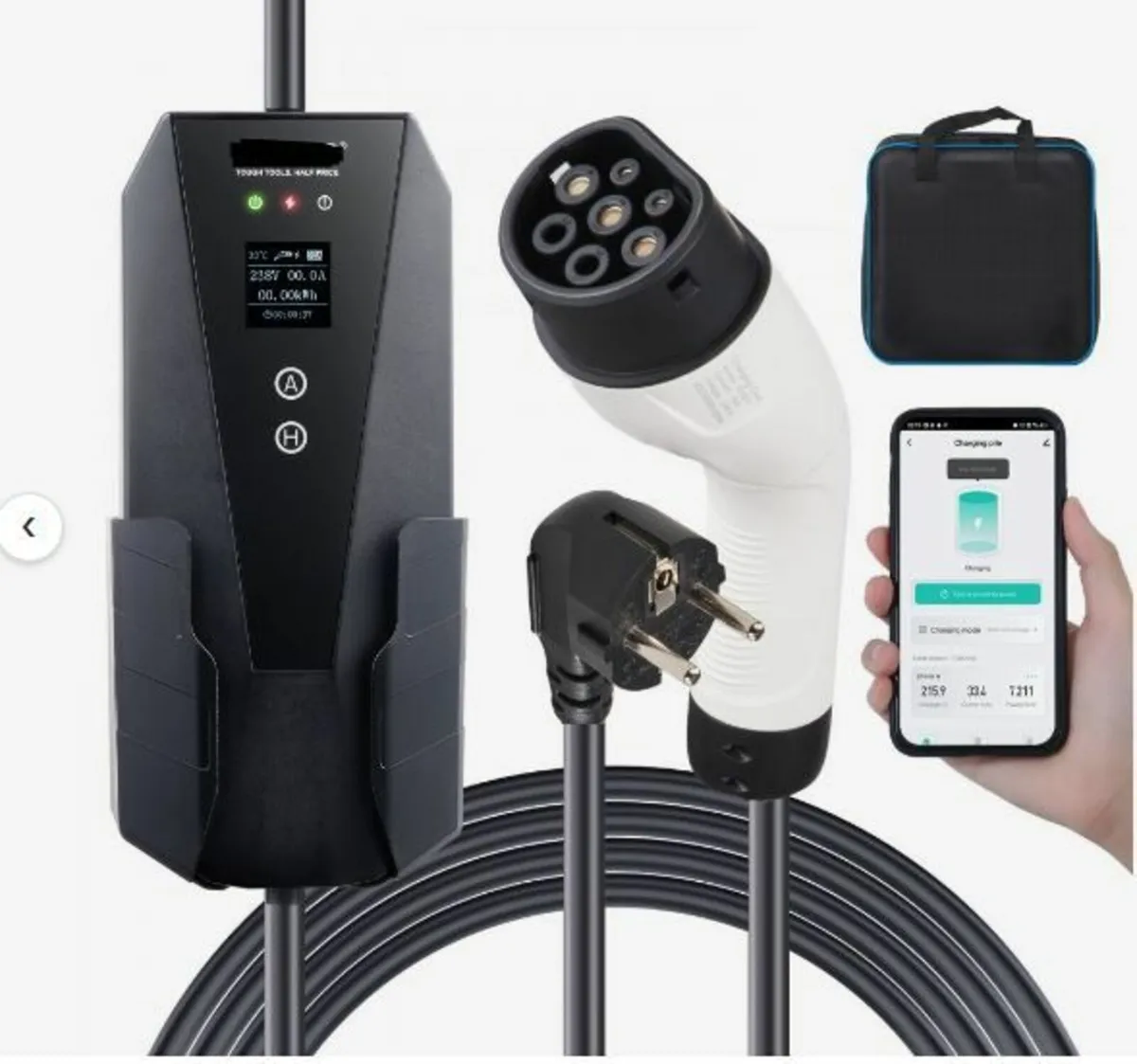 Portable EV Charger Type 2, 16A 3.7kW, Electric - Image 1