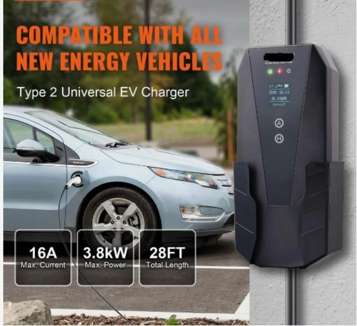 Portable EV Charger Type 2, 16A 3.7kW, Electric - Image 2
