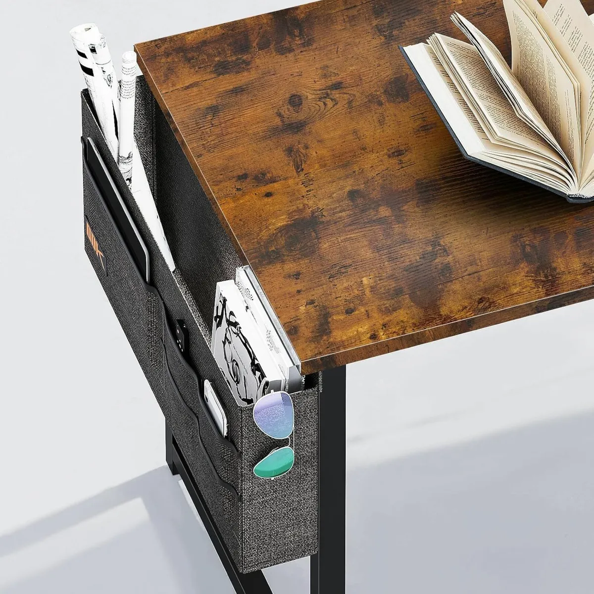 Computer Desk 120x48cm Office Desk Storage Vintage - Image 3