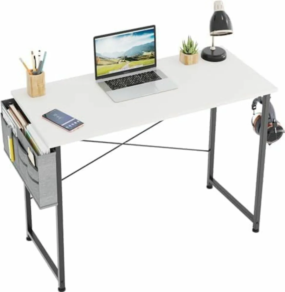 Computer Desk 80x40cm Office Desk Bedroom White - Image 3