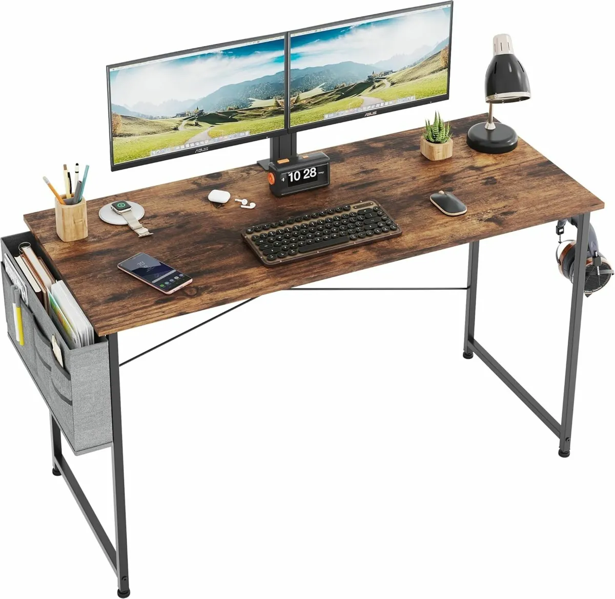 Computer Desk 120x48cm Home Office Modern Brown - Image 2