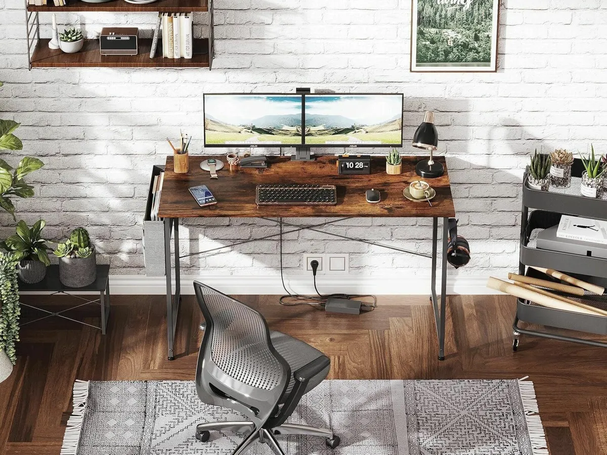 Computer Desk 120x48cm Home Office Modern Brown - Image 4