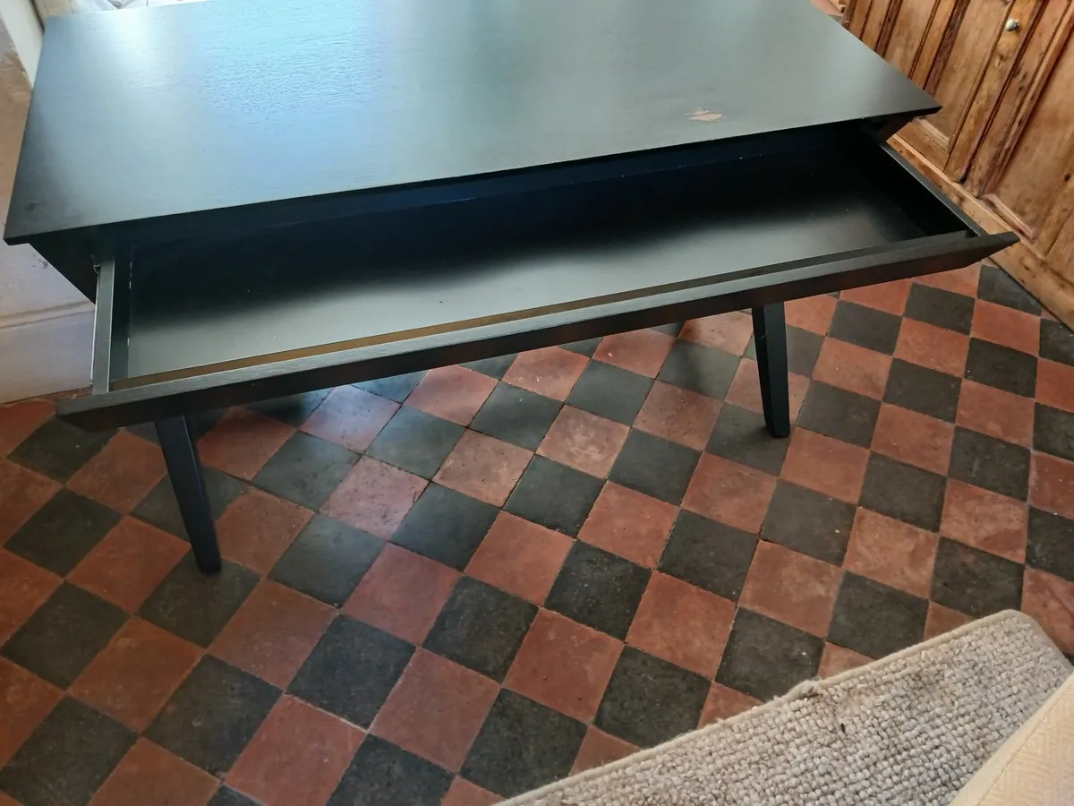 Desk (black Harvey Norman) - with good size drawer - Image 1