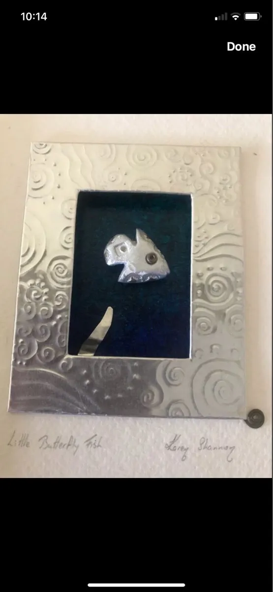 Framed Hand Crafted Fish Art - Image 3