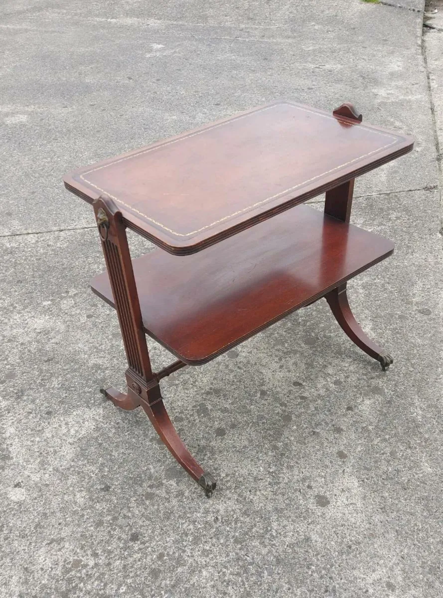 Vintage mahogany two tier side table - Image 1