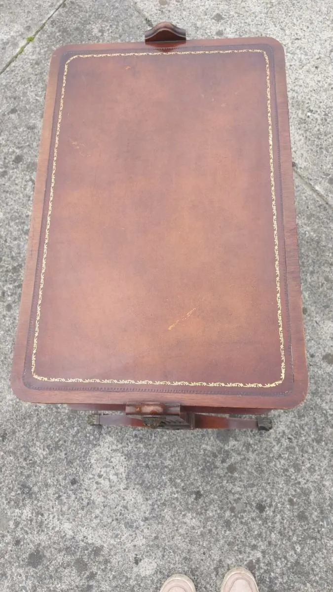 Vintage mahogany two tier side table - Image 4