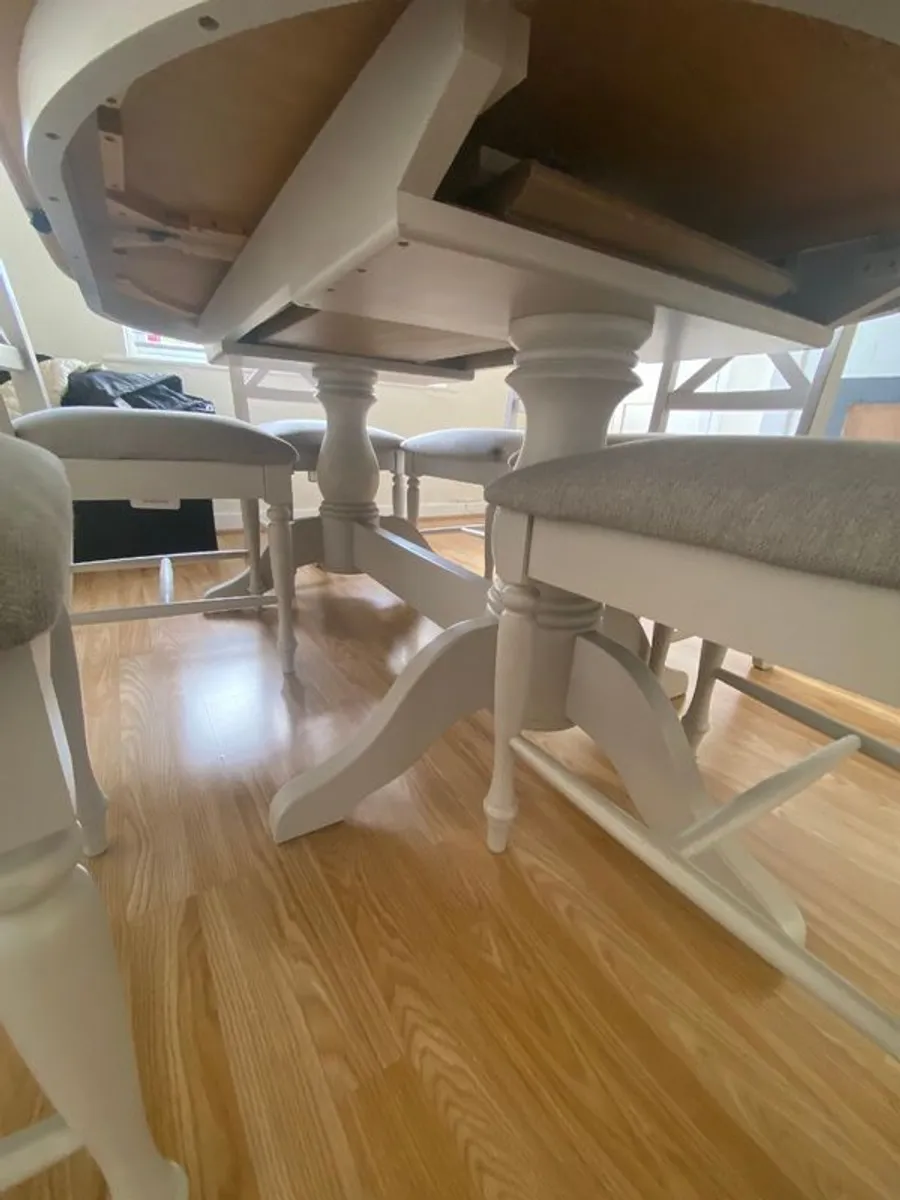 180cm Grey Grey & Oak Oval Ext. Dining Table -Toulouse - Image 3