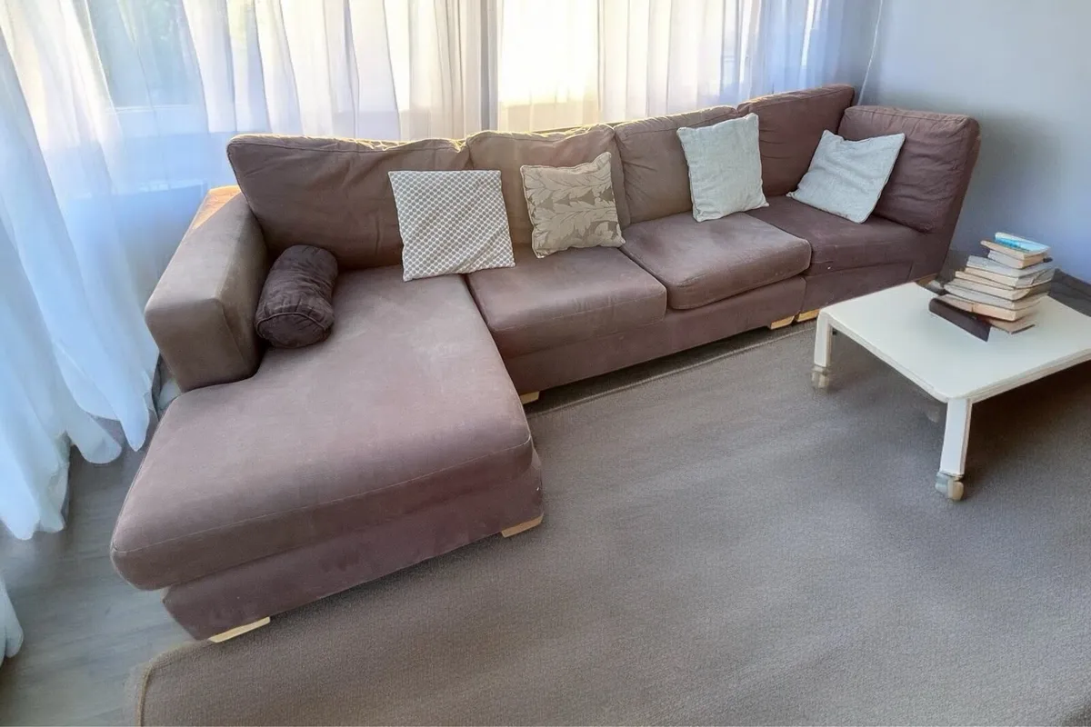 Brown corner sofa set suite couch - Image 1