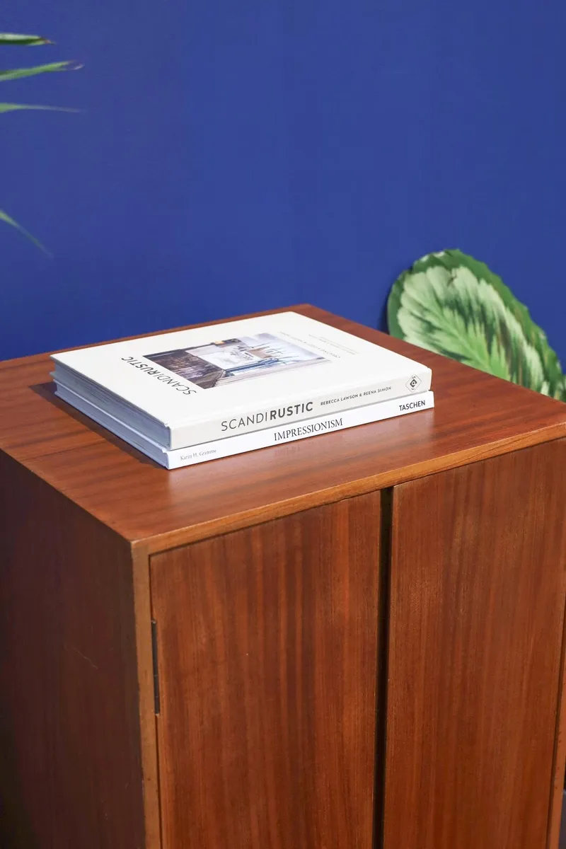 Mid Century Furniture Teak Divided Vinyl Cabinet - Image 2