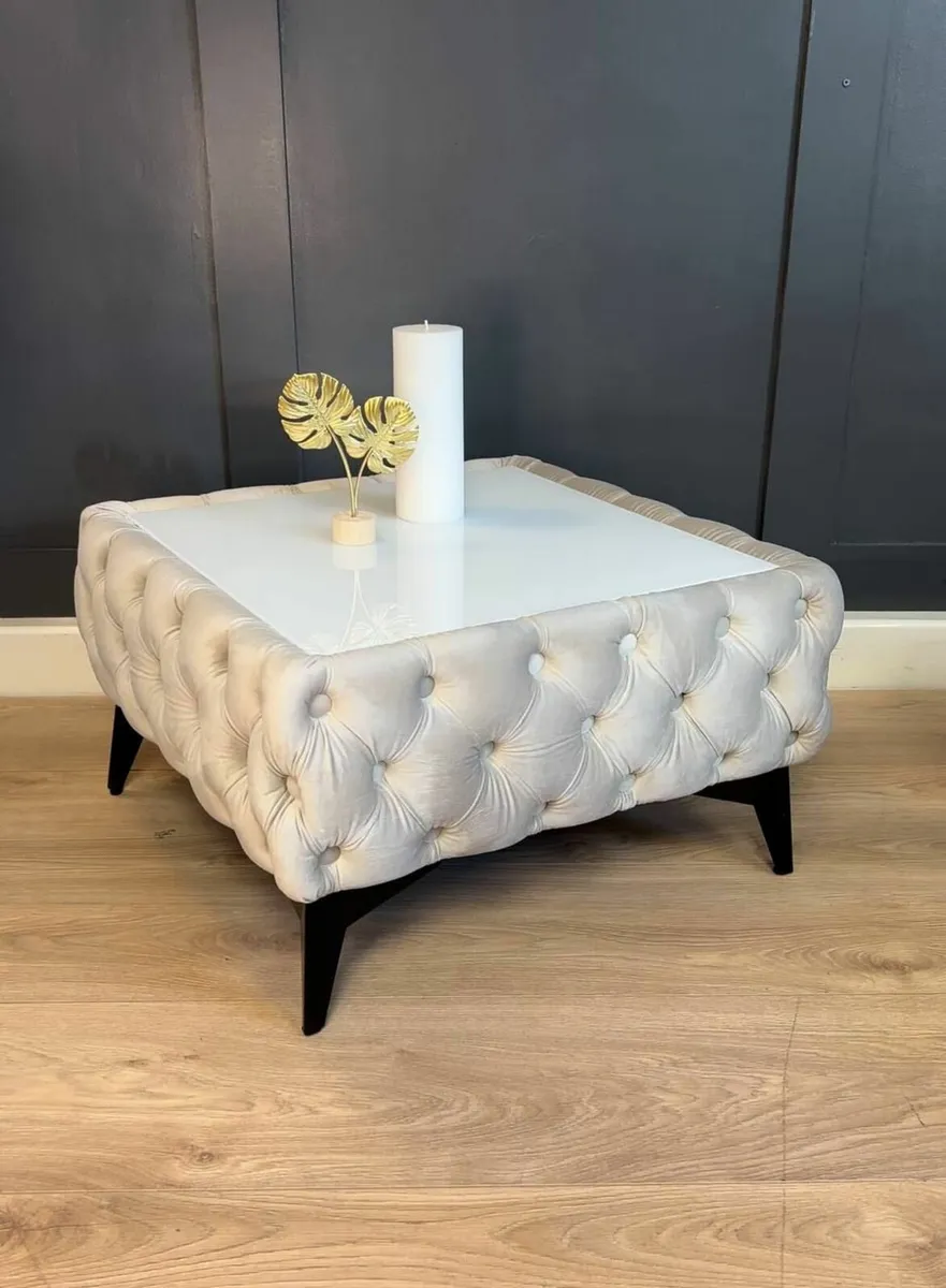 Chester Lux Coffee Table 63x63x35cm Square Velvet - Image 1