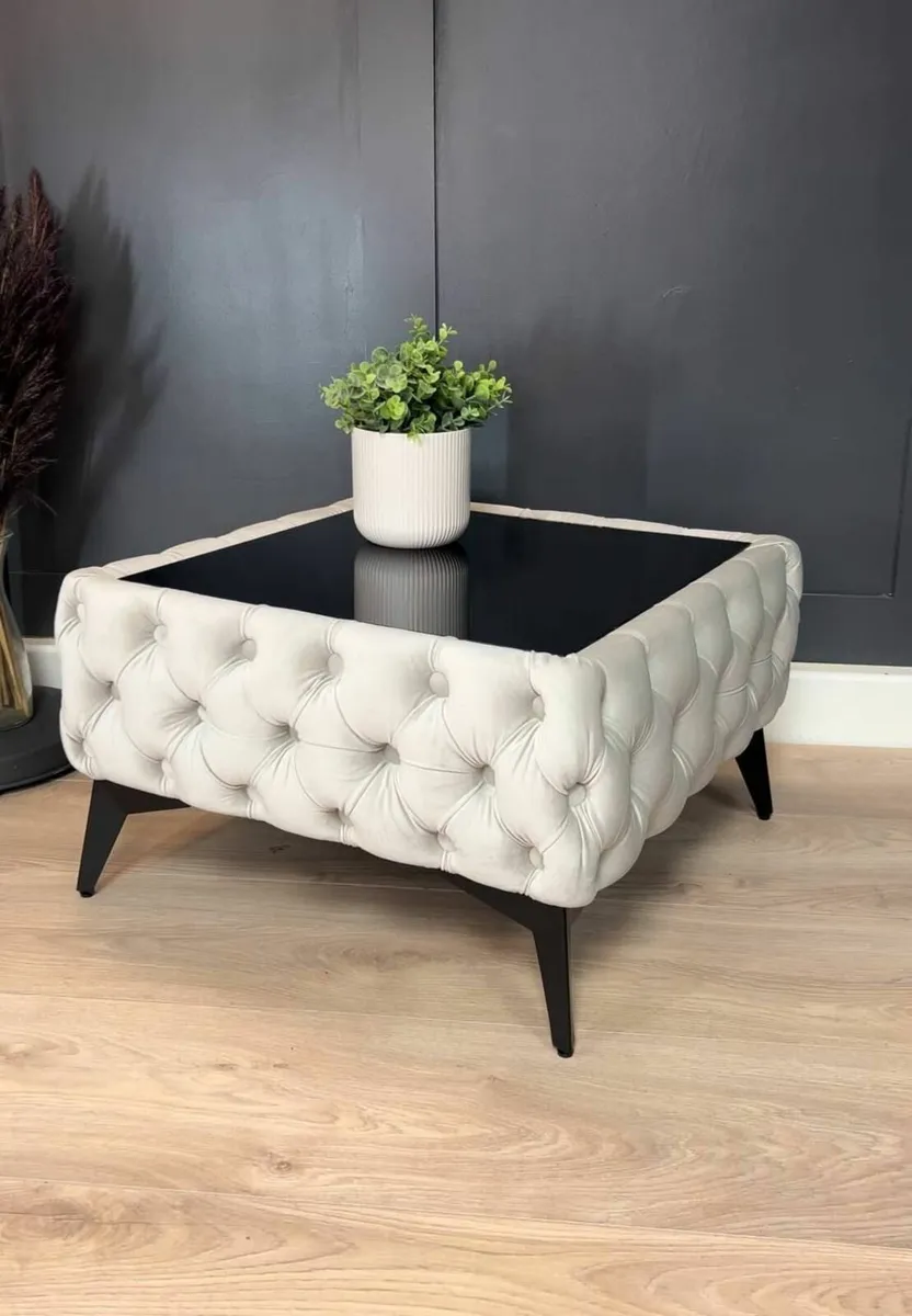 Chester Lux Coffee Table 63x63x35cm Square Velvet - Image 3