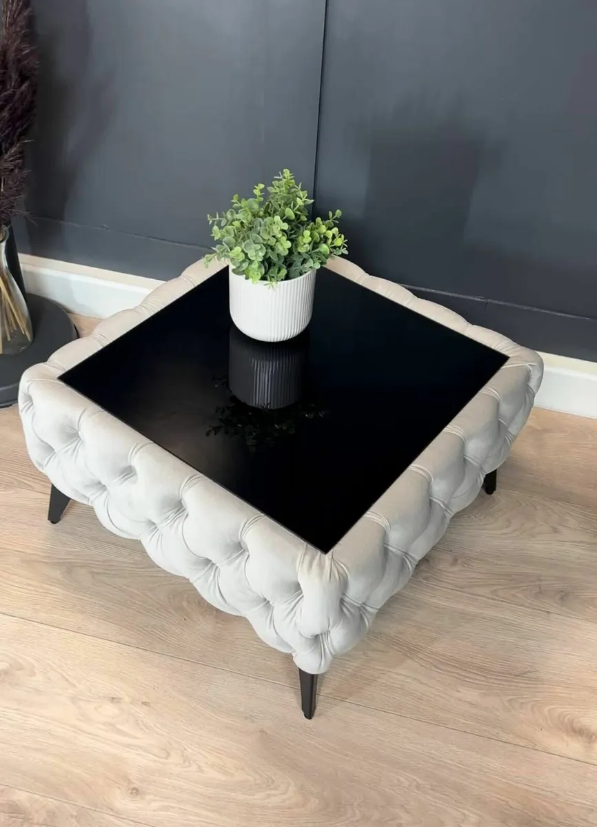 Chester Lux Coffee Table 63x63x35cm Square Velvet - Image 4