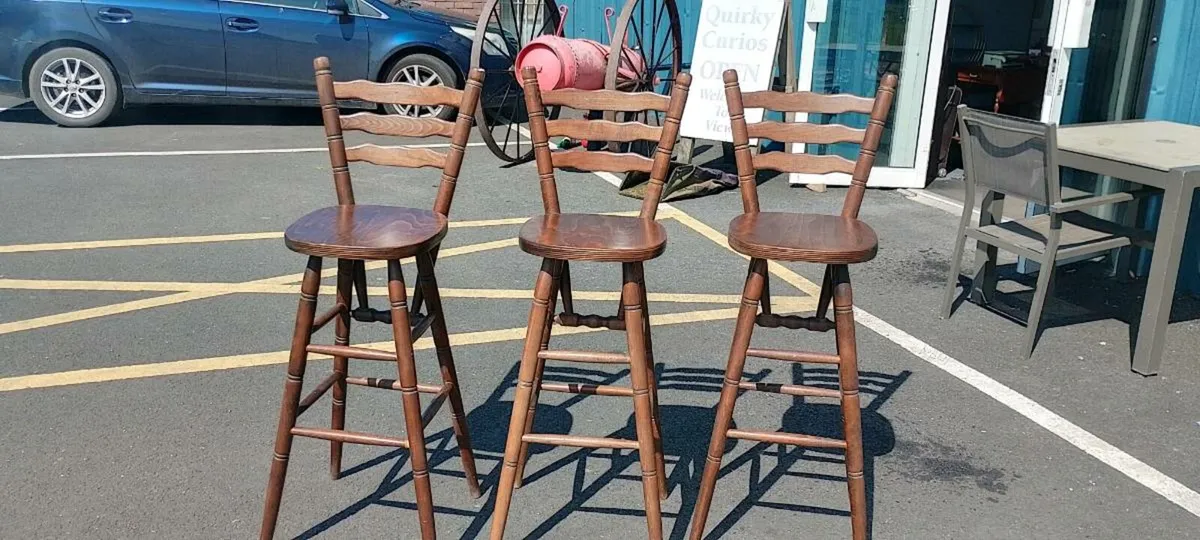Vintage Style Ladder Back Kitchen Stools - Image 1