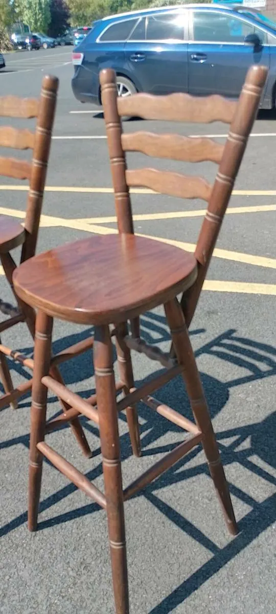 Vintage Style Ladder Back Kitchen Stools - Image 3